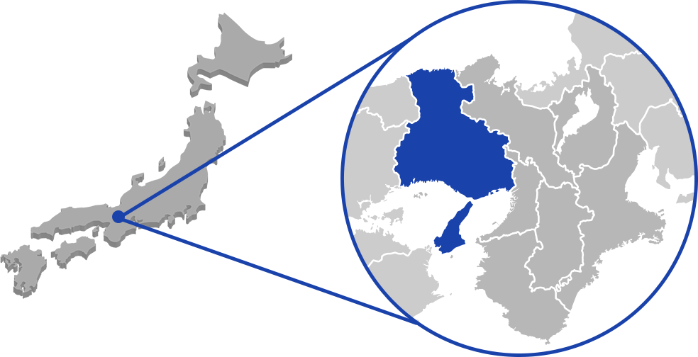 兵庫周辺が拡大された日本地図