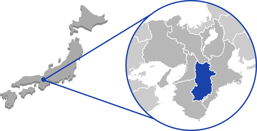 奈良周辺が拡大された日本地図
