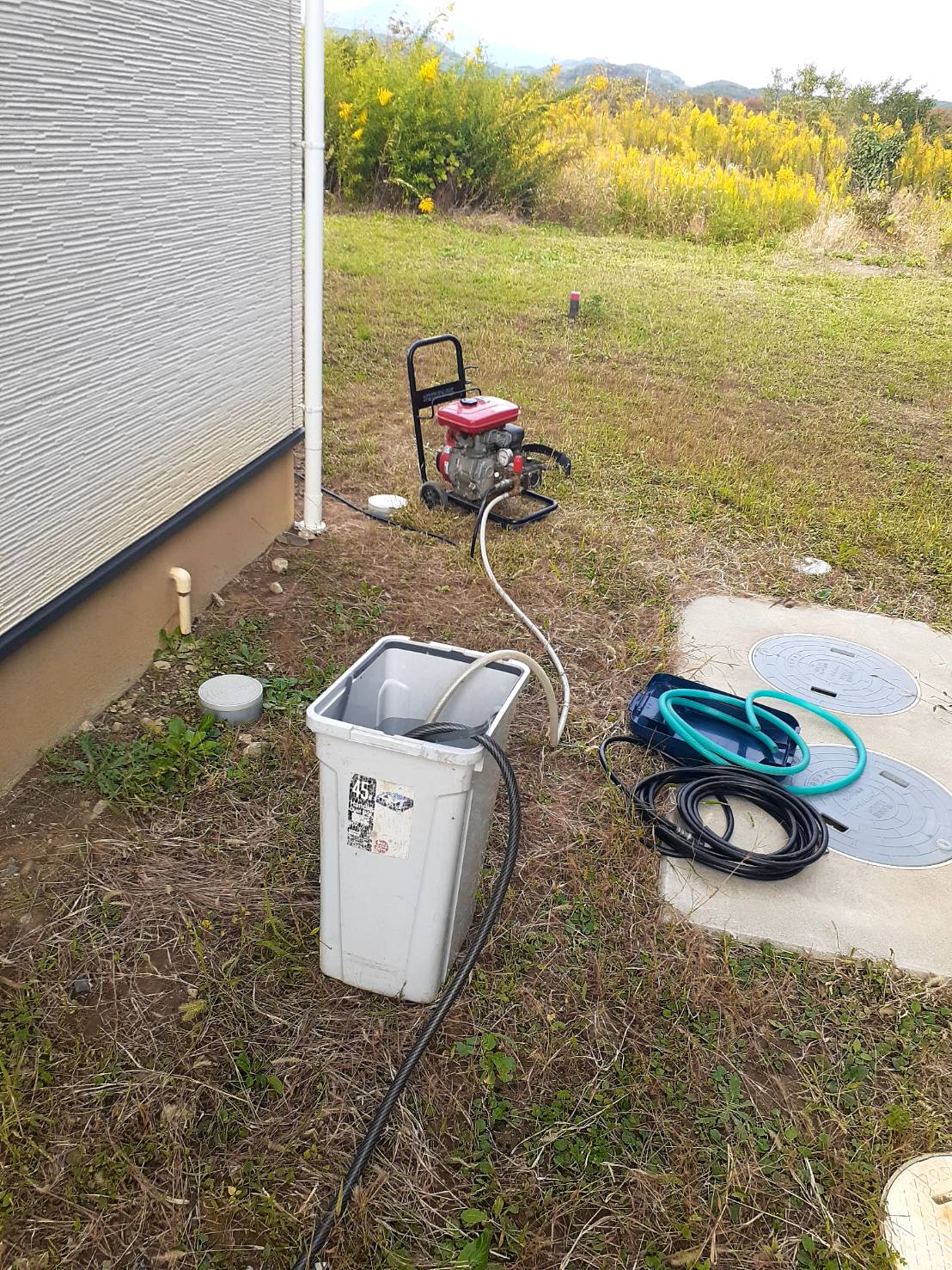 【福島県郡山市熱海町安子島】台所排水詰まり高圧洗浄作業